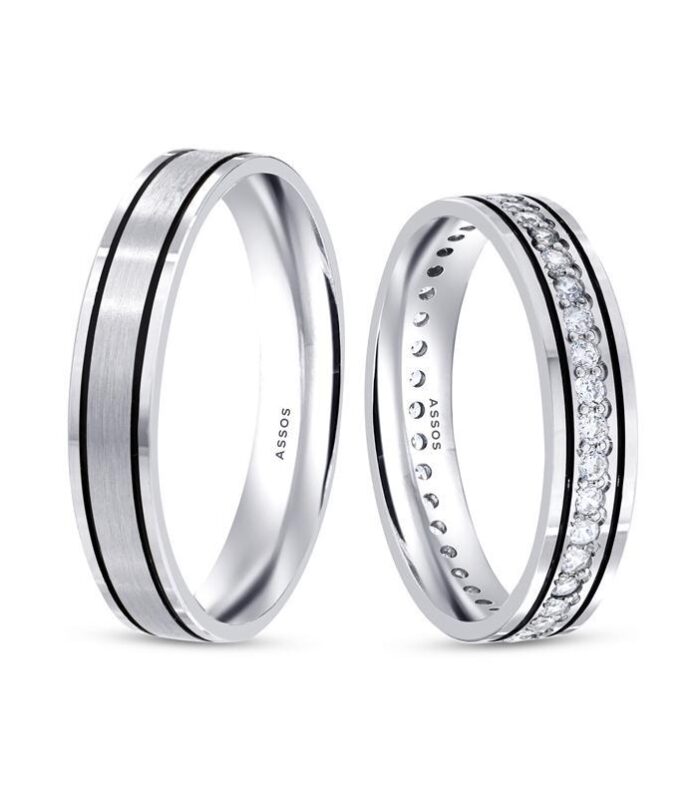 Beyaz Erkek Altın Alyans-4mm