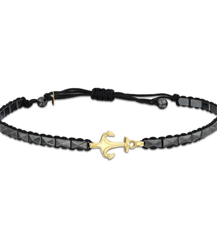 Çapa Figürlü Altın Erkek Bileklik