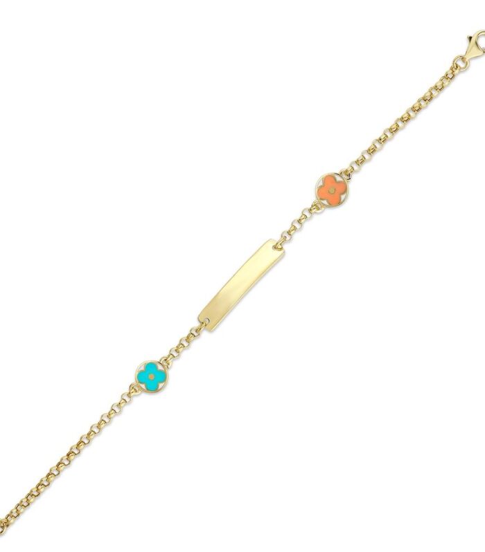 Çiçek Figürlü Altın Çocuk Bileklik