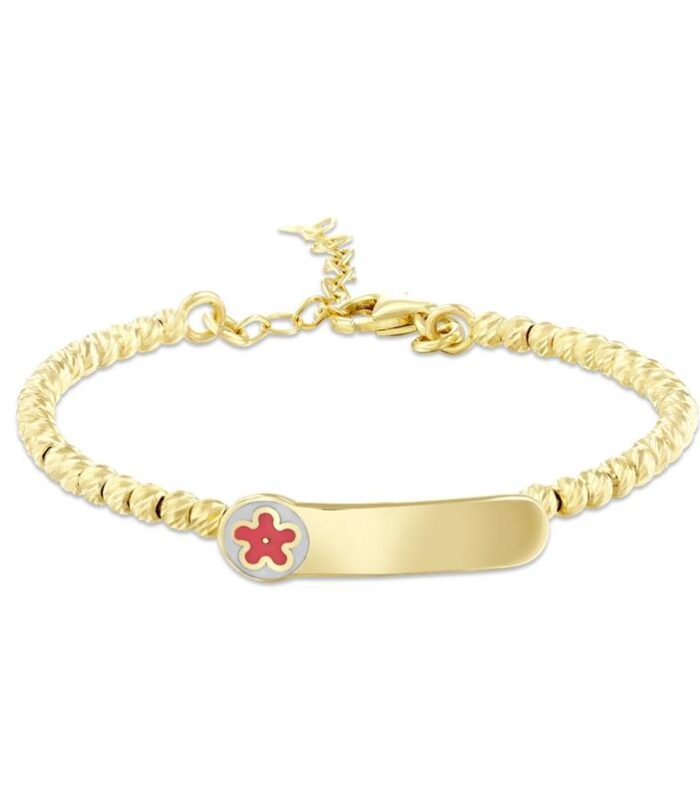 Çiçek Figürlü Altın Çocuk Bilezik