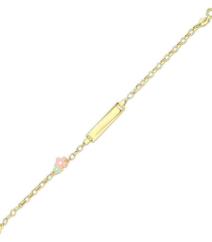 Çiçek Figürlü Altın Çocuk Künye