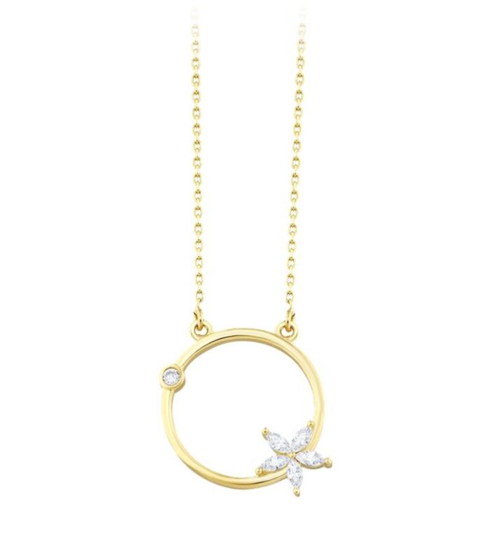 Çiçek Figürlü Altın Kolye