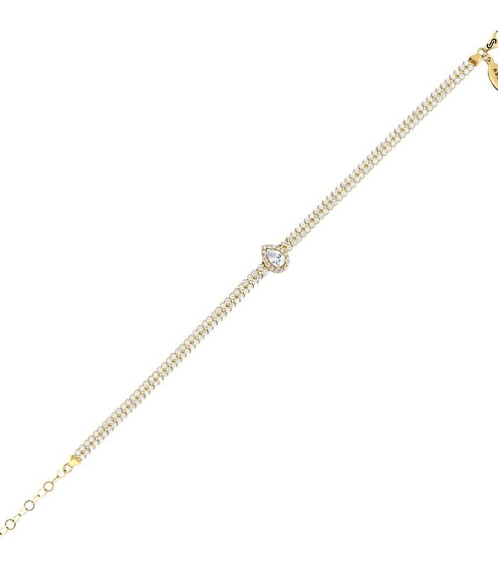 Damla Formlu Taşlı Altın Bileklik