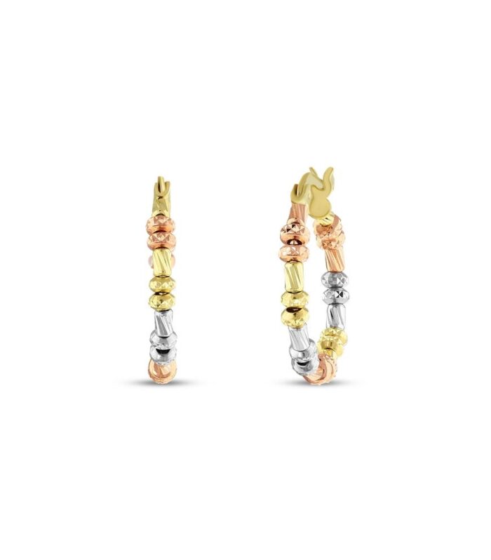 Dorika Toplu Altın Halka Küpe