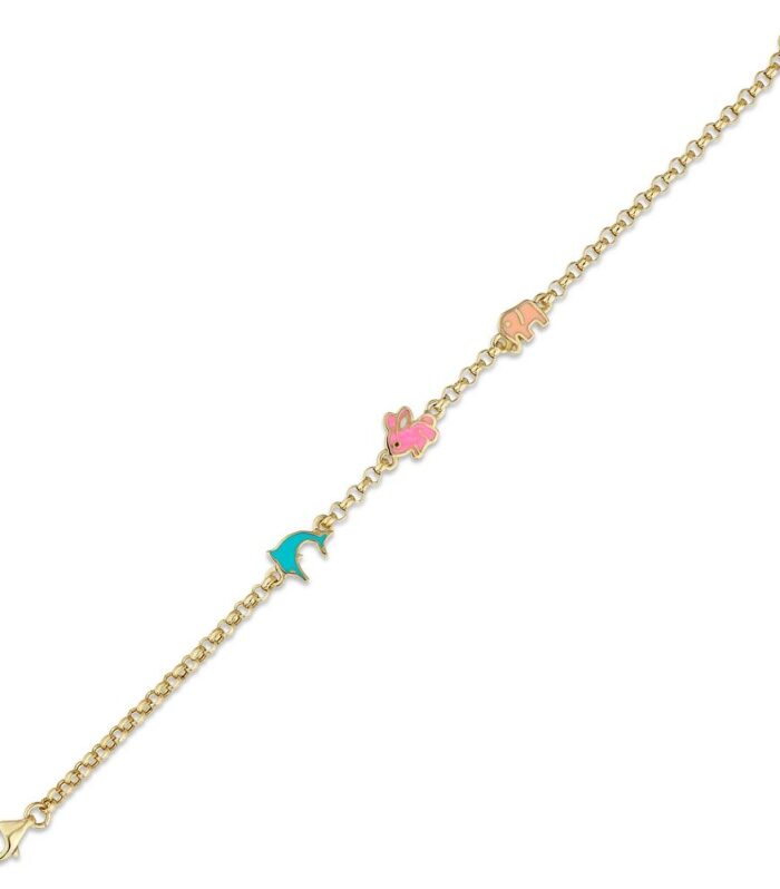 Figürlü Altın Çocuk Bileklik