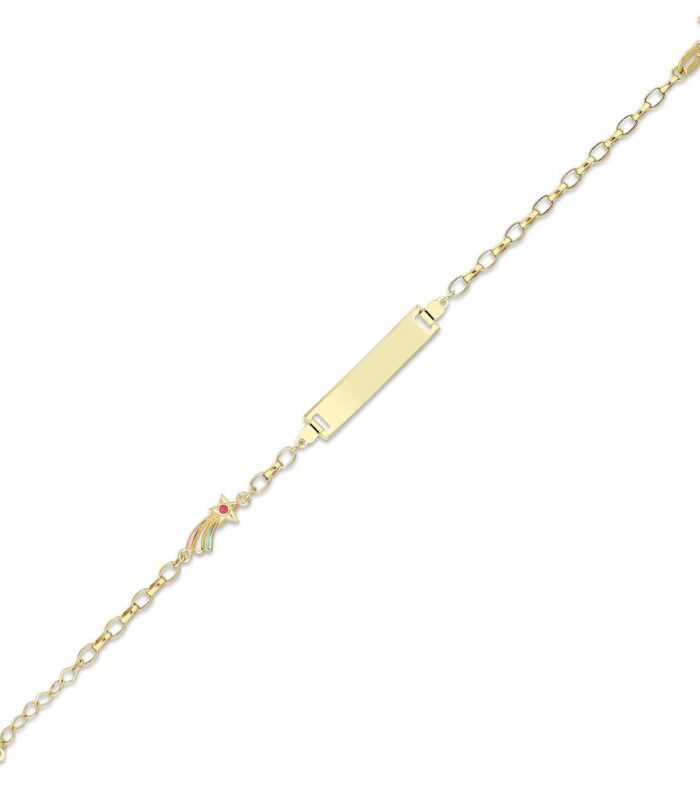 Gökkuşağı Figürlü Altın Çocuk Künye