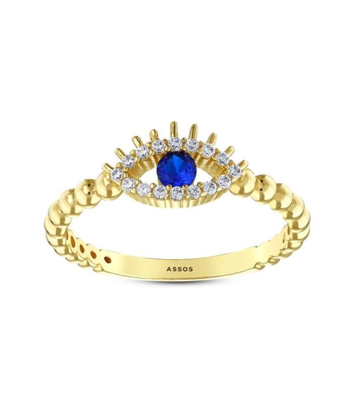 Göz Figürlü Tasarım Altın Yüzük