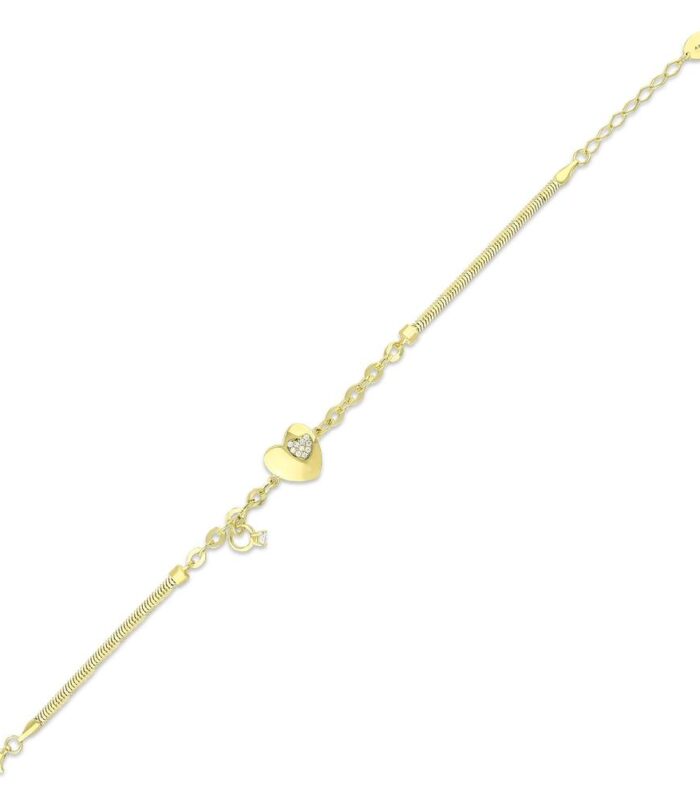 Kalp Figürlü Altın Bileklik