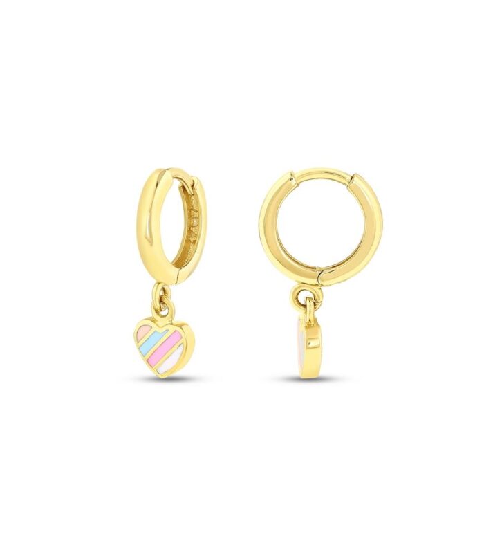 Kalp Figürlü Altın Çocuk Küpe