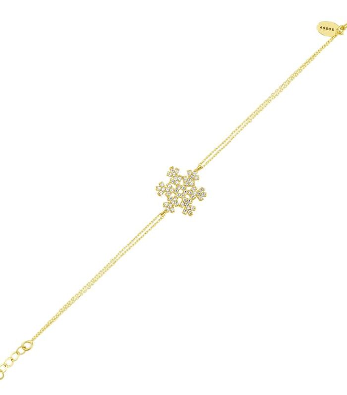 Kar Tanesi Taşlı Altın Bileklik