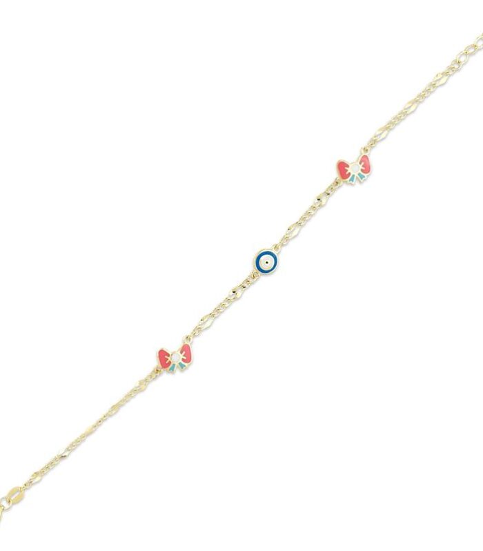 Kelebek Figürlü Altın Çocuk Bileklik