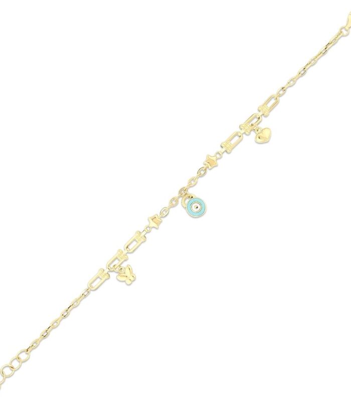 Kelebek Figürlü Altın Çocuk Bileklik