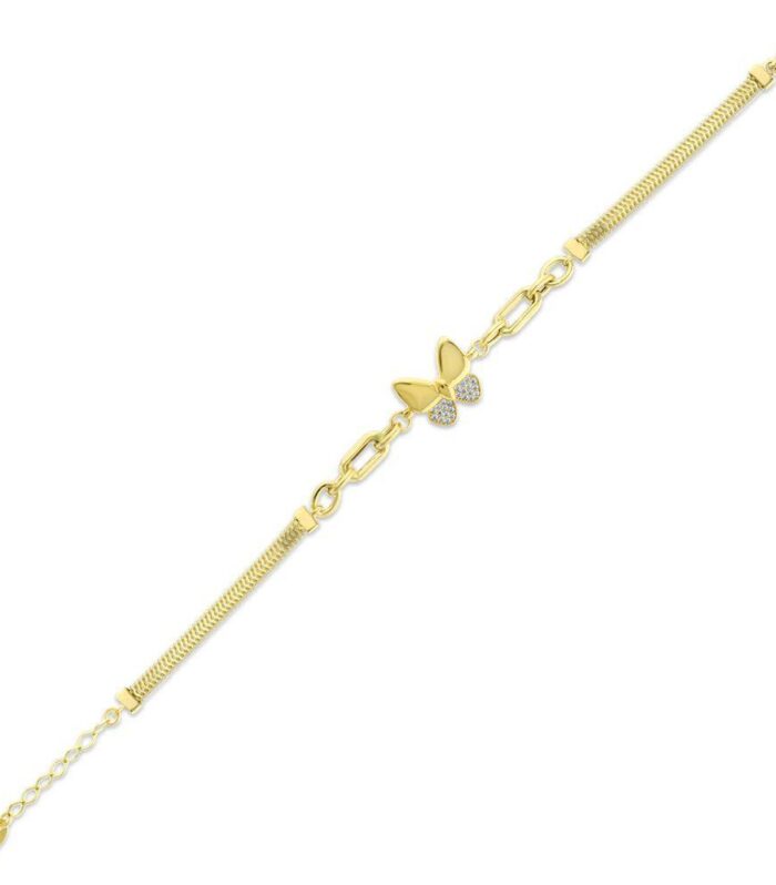 Kelebek Figürlü Tasarım Altın Bileklik