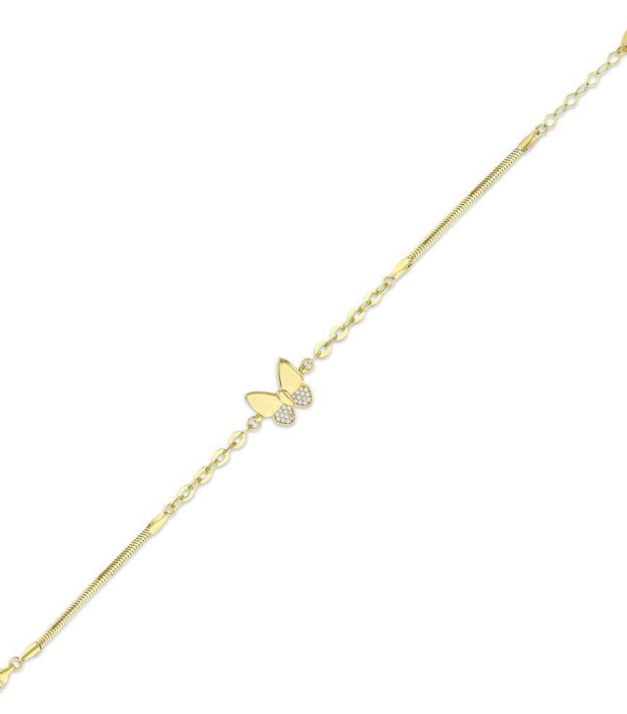 Kelebek Figürlü Tasarım Altın Bileklik