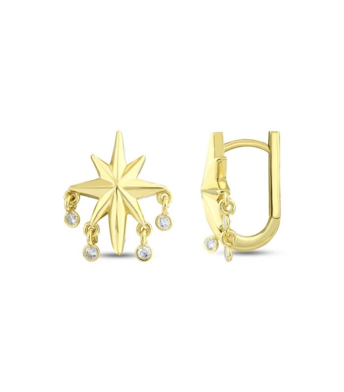 Kutup Yıldızı Altın Küpe