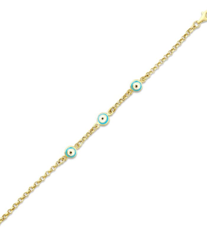 Nazar Boncuklu Altın Çocuk Bileklik