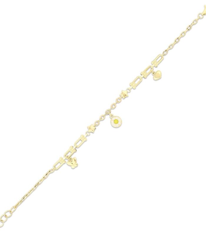 Papatyalı Altın Çocuk Bileklik