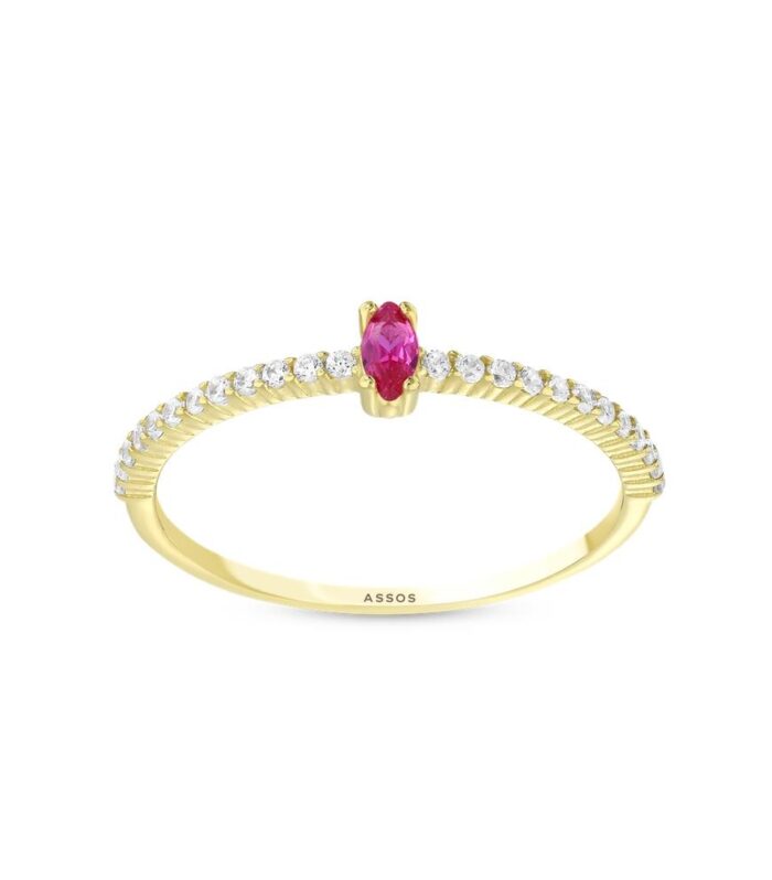 Renkli Taşlı Altın Yüzük