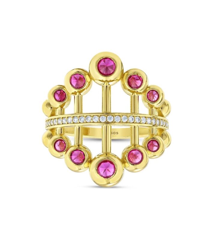 Renkli Taşlı Altın Yüzük