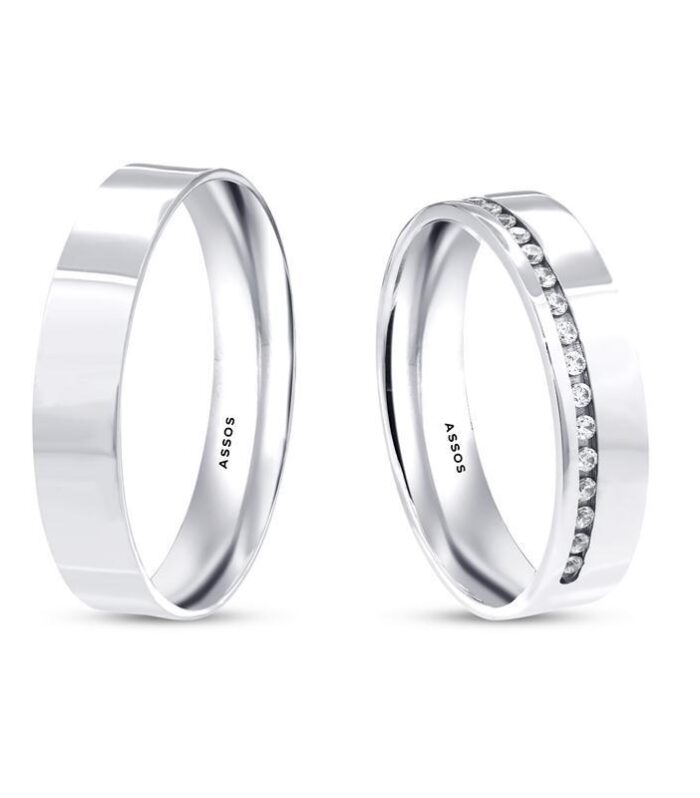 Superlight Beyaz Erkek Altın Alyans-4mm