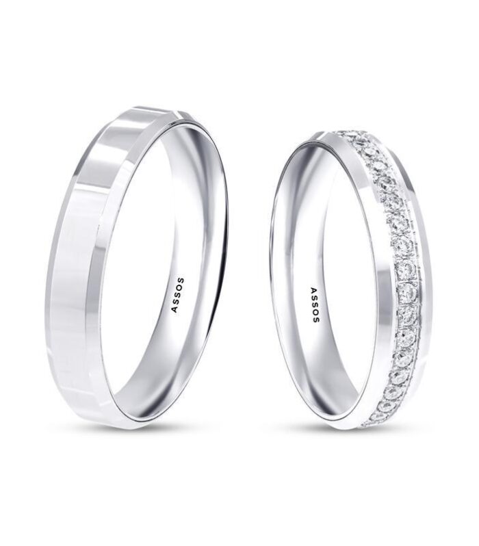 Superlight Beyaz Erkek Altın Alyans-4mm