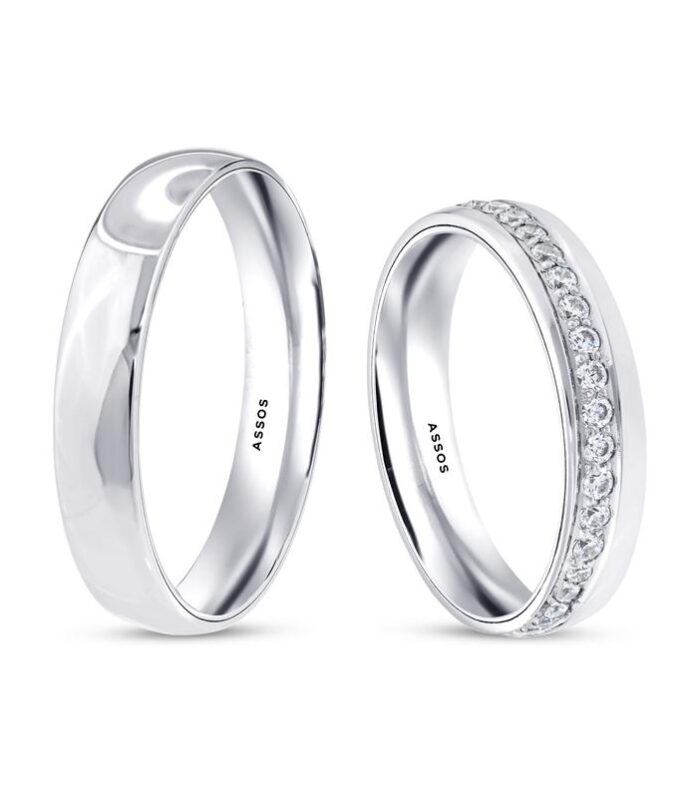 Superlight Beyaz Kadın Altın Alyans-4mm