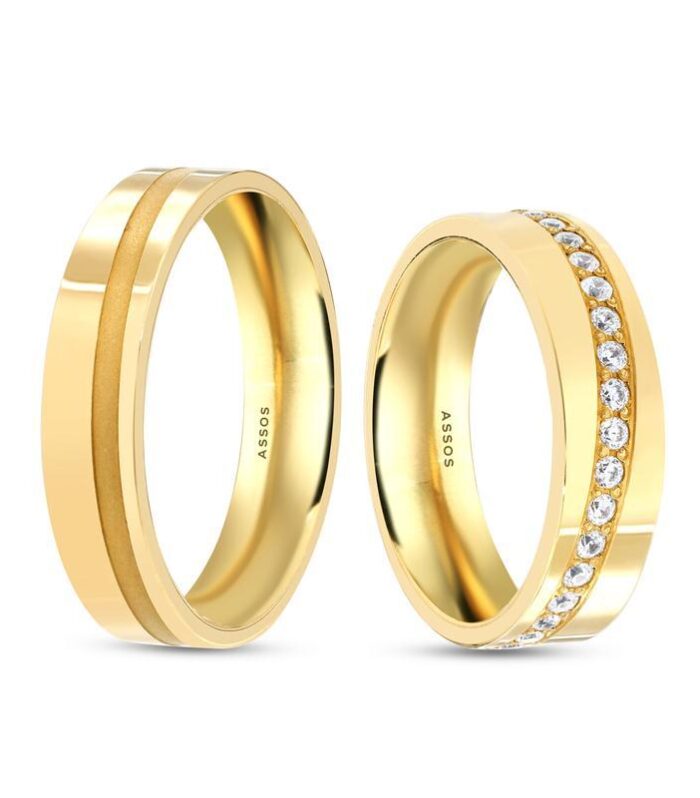 Superlight Taşlı Kadın Altın Alyans-5mm