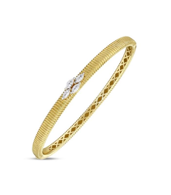 Taşlı Altın Kelepçe Bilezik