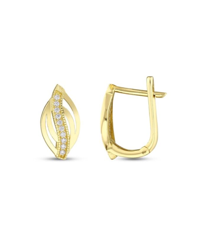 Taşlı Altın Küpe