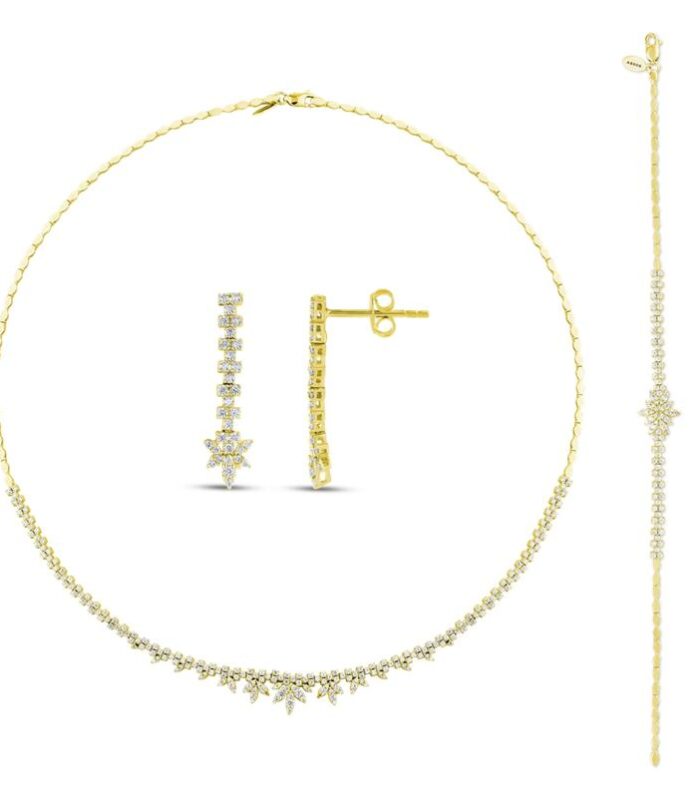 Taşlı Altın Nişan Düğün Set