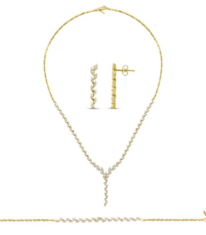 Taşlı Altın Nişan Düğün Set