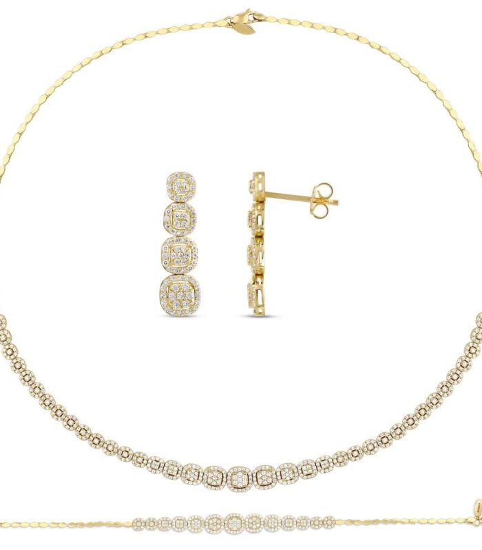 Taşlı Altın Nişan Düğün Set