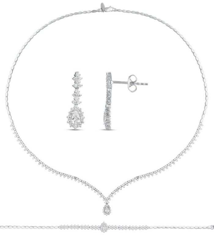 Taşlı Altın Nişan Düğün Set