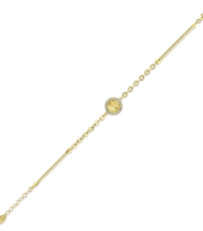 Taşlı Altın Tasarım Bileklik