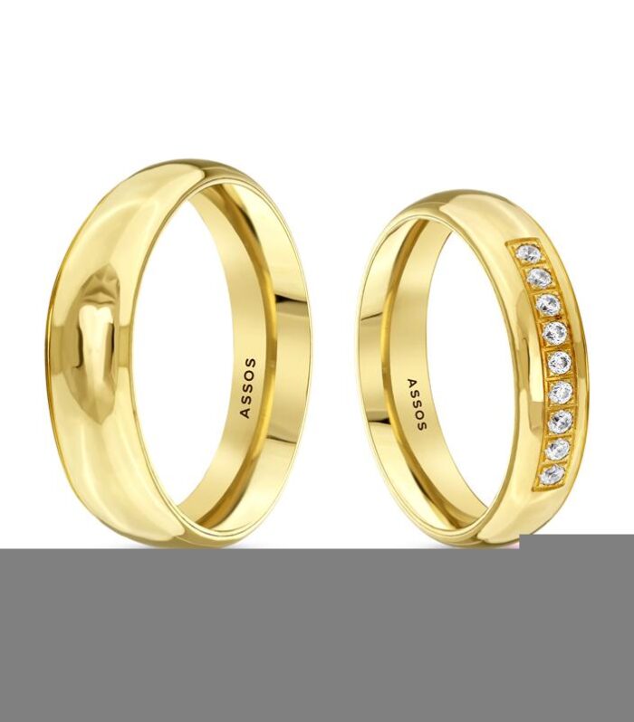 Taşlı Klasik Kadın Altın Alyans-4mm