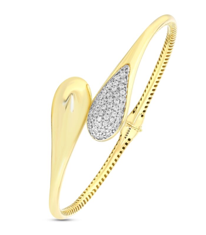 Taşlı Tasarım Altın Kelepçe