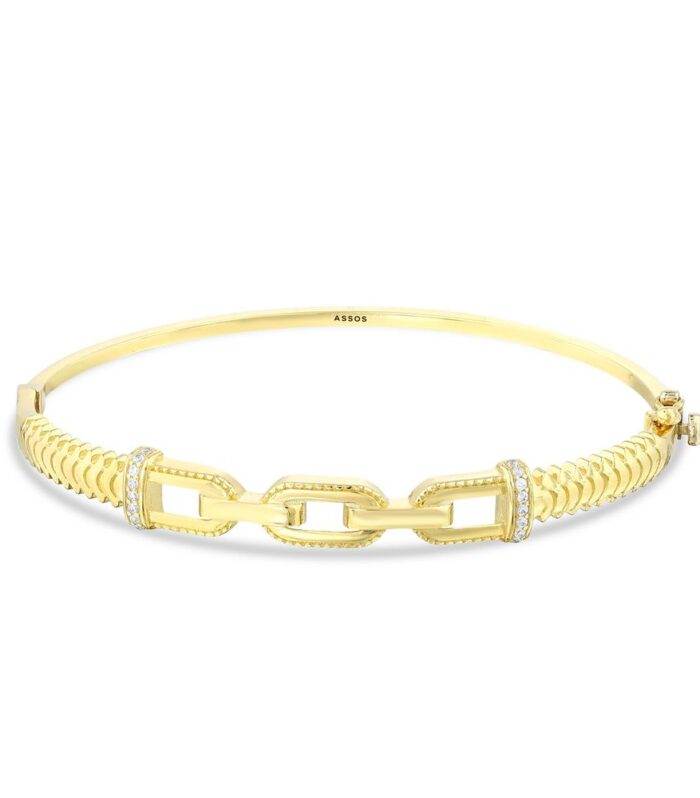 Taşlı Tasarım Altın Kelepçe