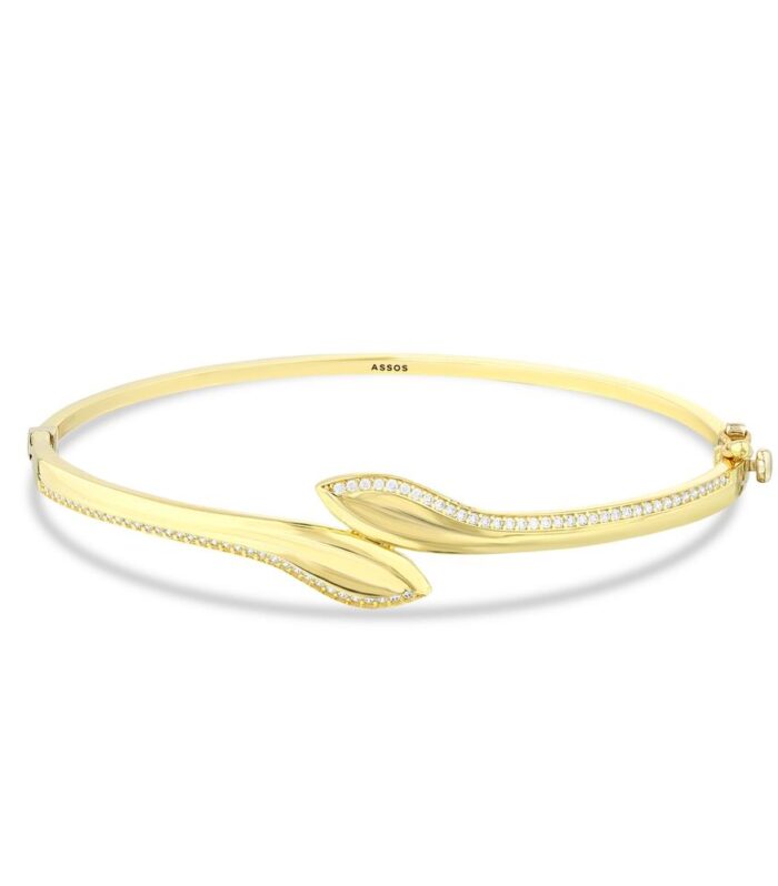 Taşlı Tasarım Altın Kelepçe