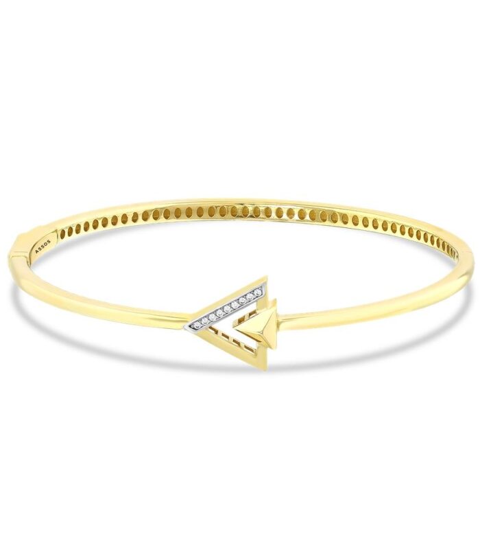 Taşlı Tasarım Altın Kelepçe Bilezik