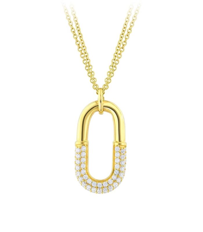 Taşlı Tasarım Altın Kolye