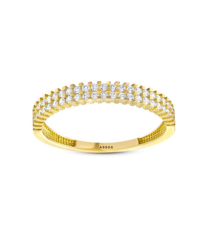 Taşlı Tasarım Altın Yüzük