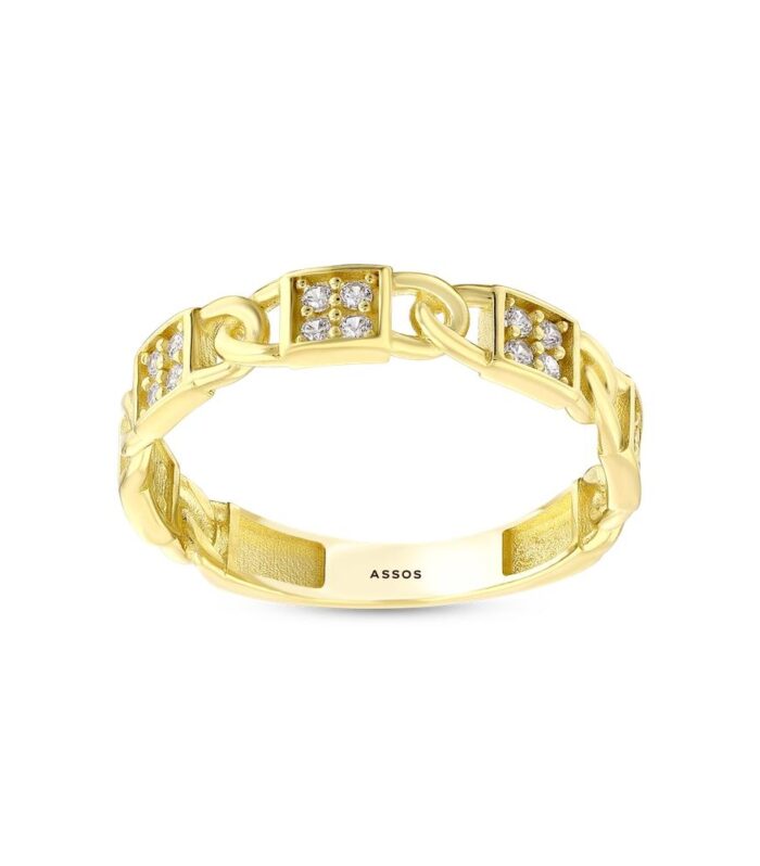 Taşlı Tasarım Altın Yüzük