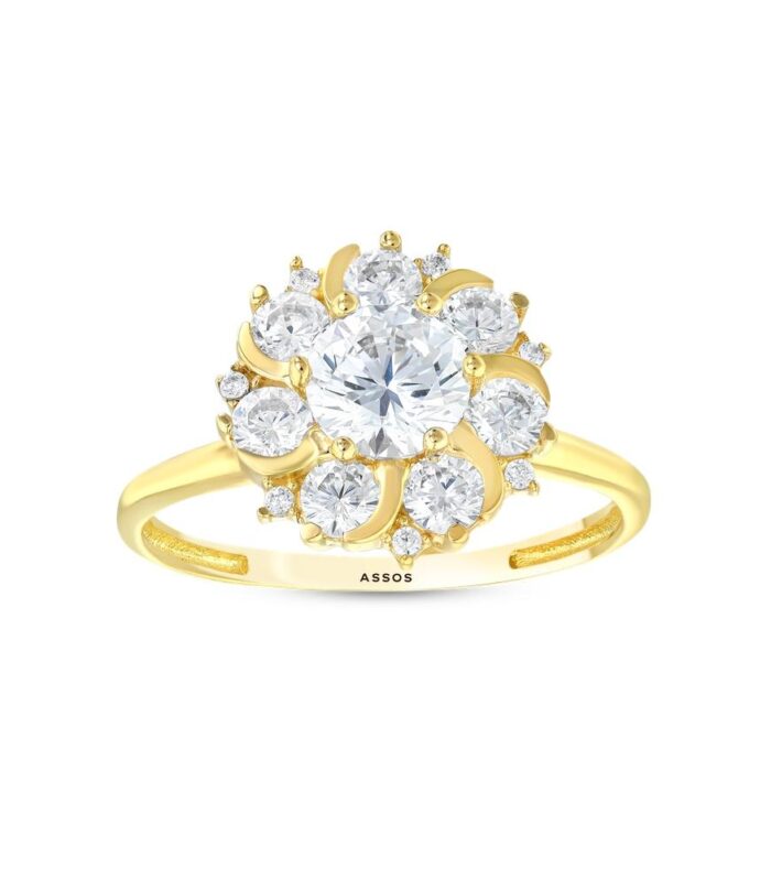 Taşlı Tasarım Altın Yüzük