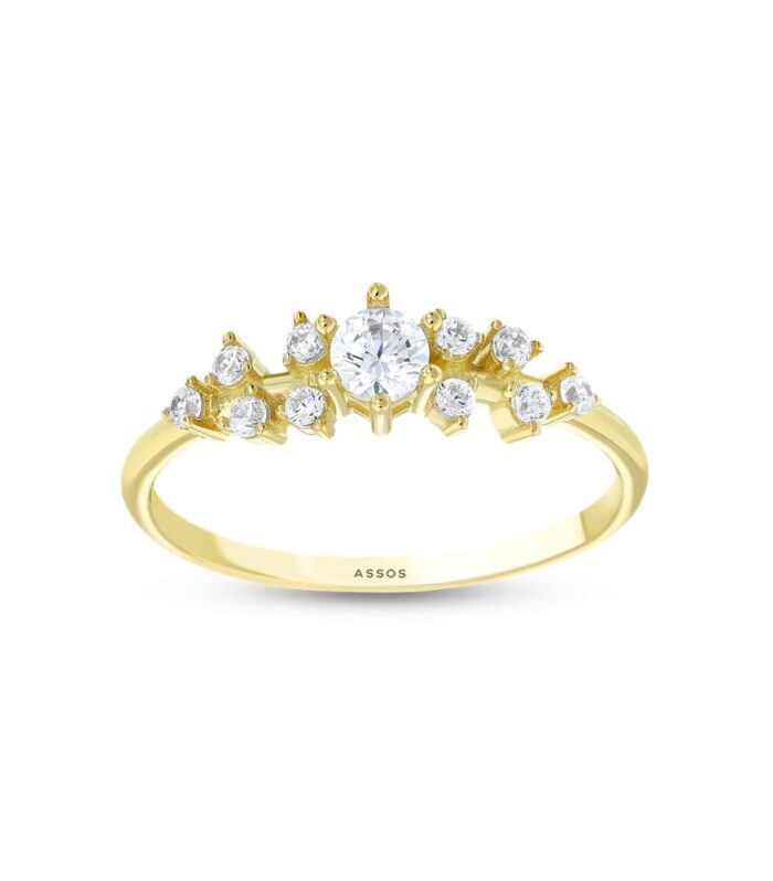 Taşlı Tasarım Altın Yüzük