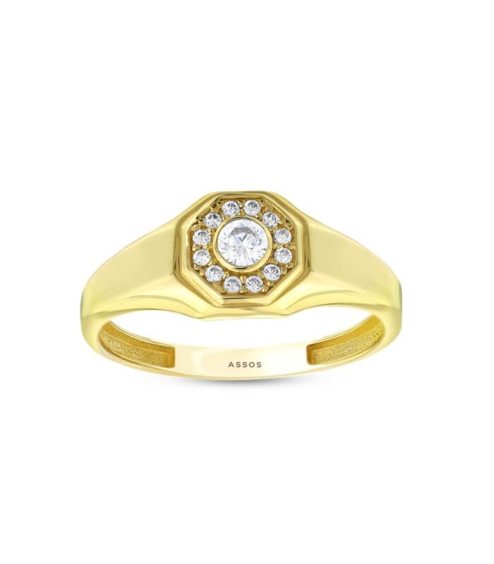 Taşlı Tasarım Altın Yüzük