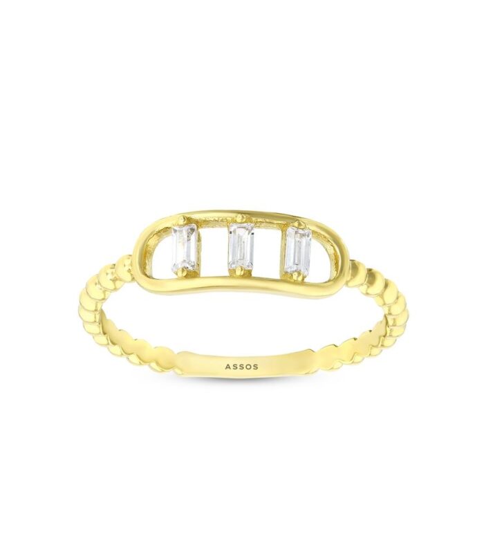 Taşlı Tasarım Altın Yüzük