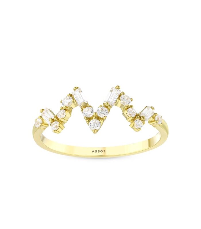 Taşlı Tasarım Altın Yüzük