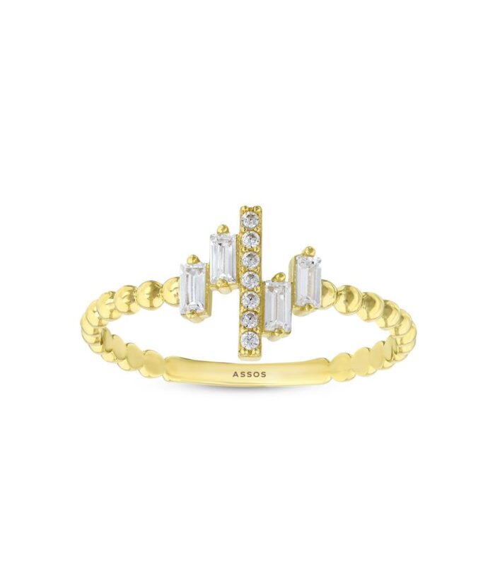 Taşlı Tasarım Altın Yüzük