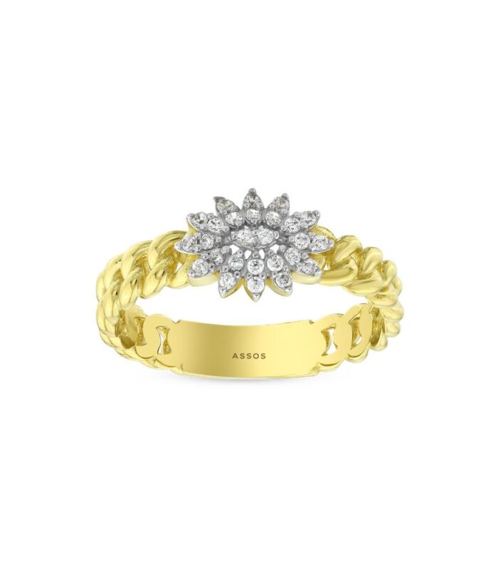 Taşlı Tasarım Altın Yüzük