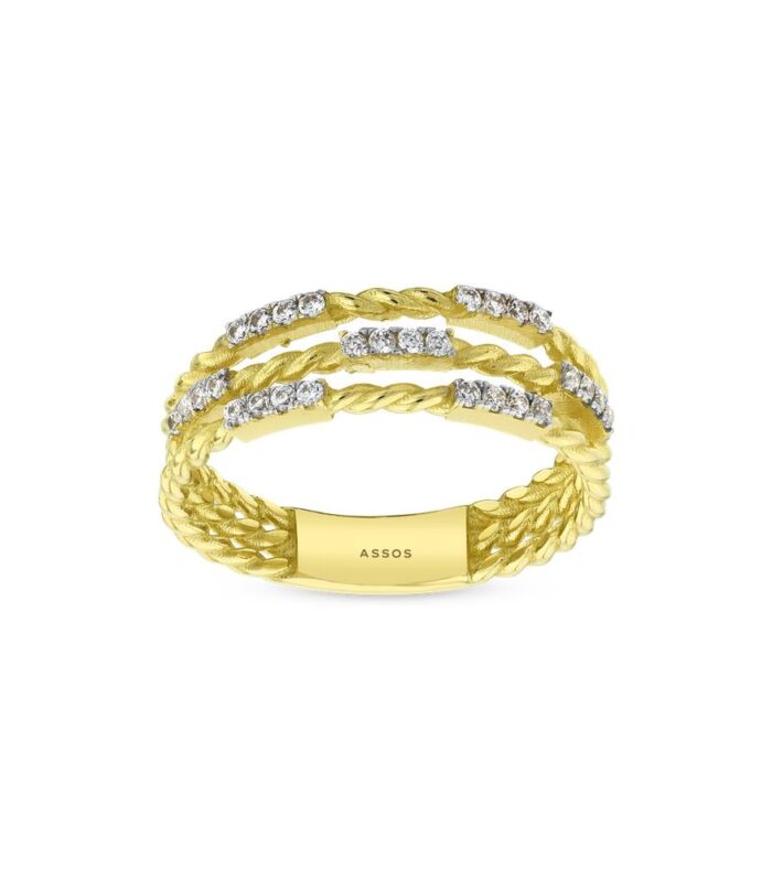 Taşlı Tasarım Altın Yüzük